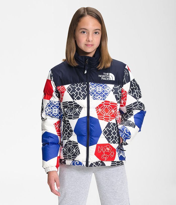 Chaqueta The North Face Niña Azules Juventud Printed 1996 Retro Nuptse 87205EIOY